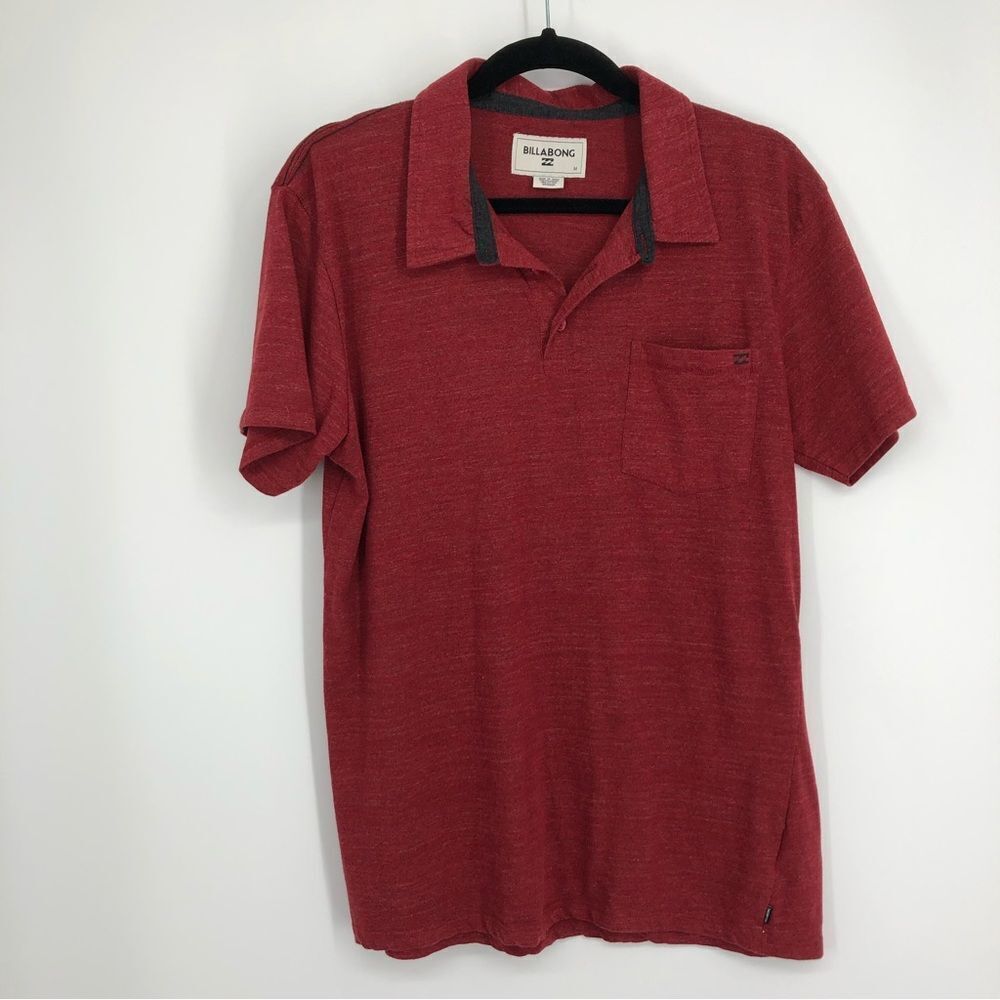 BILLABONG‎ Standard Triblend Polo Red Mens Size M